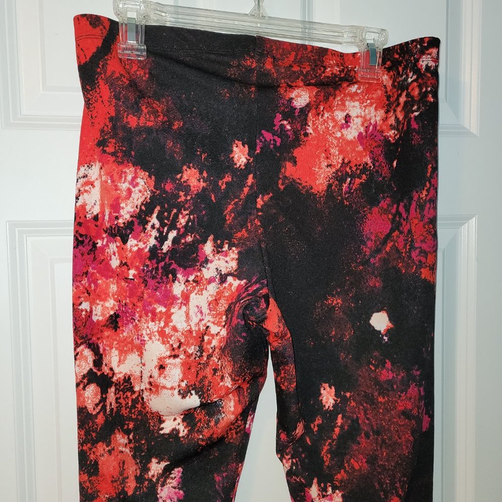 Material Girl NWT Red/Pink/Black Abstract Leggings XL - Picture 5 of 6